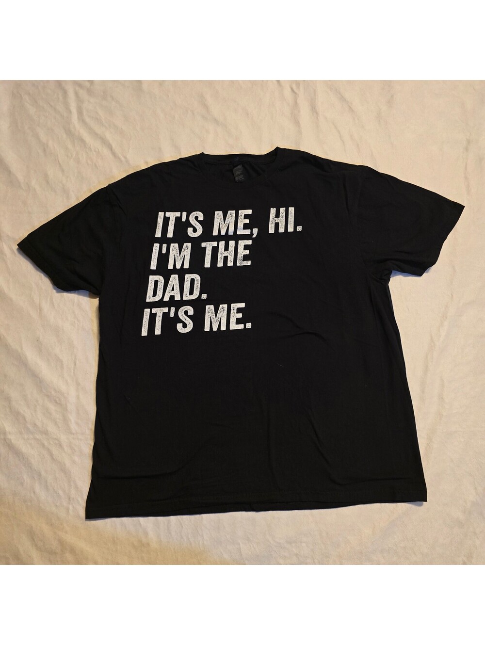 Gildan XL Black Cotton T-Shirt with 'It's Me, Hi. I'm The Dad. It's Me.' Print